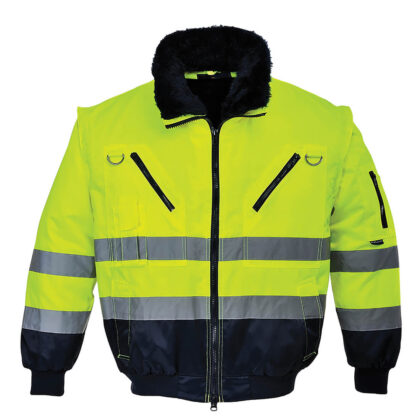 Portwest Hi Vis 3 in 1 Pilot Jacket Yellow / Navy 4XL by Tooled Up GBP42.95 - Grab Your Coat!
