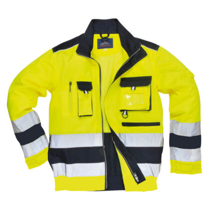 Portwest Lille Hi Vis Jacket Yellow / Navy 2XL by Tooled Up GBP46.95 - Grab Your Coat!