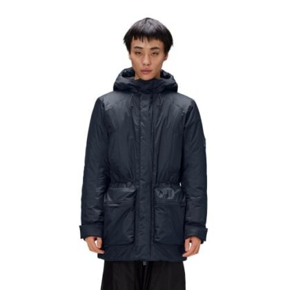 Rains Mens Navy Vardo Parka Jacket by Designer Wear GBP429 - Grab Your Coat!