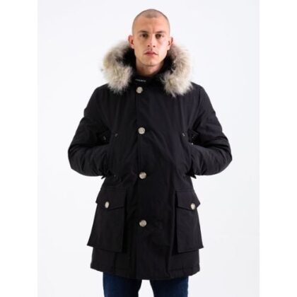 Woolrich Mens Black Arctic Detachable Fur Parka Jacket by Designer Wear GBP529 - Grab Your Coat!