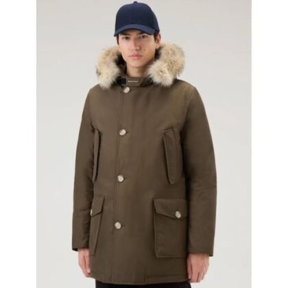 Woolrich Mens Dark Green Arctic Detachable Fur Parka Jacket by Designer Wear GBP529 - Grab Your Coat!
