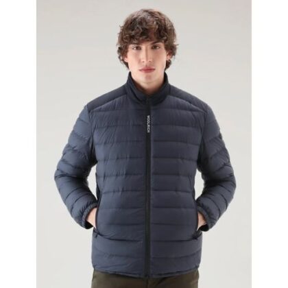 Woolrich Mens Melton Blue Bering Tech Jacket by Designer Wear GBP316 - Grab Your Coat!